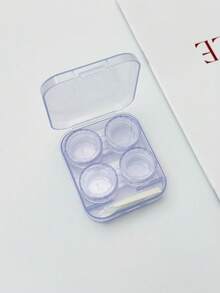 1 Set - 2pcs Portable Transparent Minimalist Contact Lens Case, Suitable For Summer Use - Multicolor - View 11