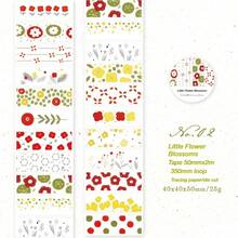 1 Roll Sulfuric Acid Paper Cutting Adhesive Decorative Tape, Fresh Salt Series Planner DIY Decorative Tape, Milk Salt Flower And Cloud Series, Suitable For Gifts, Office, Home, Marking, Labeling, Classroom, Entertainment Toys, Student Planners, Creative Retro Handmade Scrapbooking DIY Stickers - A - View 7