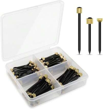90 Pcs Nails For Hanging Picture Decorative Nail For Hanging Wall Decor Pictures Frame Kit 3 Sizes Picture Hangers Photo Hanger Made Of Steel Pin &Amp; Brass Head Nails Hardware With Plastic Box (Black)