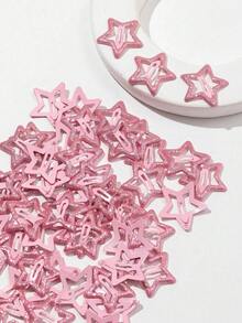 10/20/40 piezas Pinzas para el cabello de moda básicas con estrellas rosas para mujeres - Rosa - Ver 3