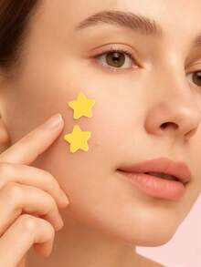 60 parches de acné con forma de estrella - Parches de hidrocolloid para el acné, sin alcohol, suaves con la piel, limpieza profunda, accesorios fotográficos, populares entre las mujeres jóvenes. Adecuado para decoraciones de fiestas, se puede usar como pegatinas faciales, incluye espejo de maquillaje, excelente para regalos del Día de San Valentín, precio asequible, adecuado para regalos del Día de San Valentín, cosméticos, herramientas de maquillaje, regalos para mujeres, regalos del Día de San Valentín, artículos económicos, artículos esenciales de viaje - Estrella - Ver 3