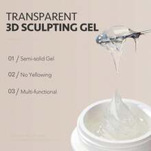 GAOY 3D Sculpting Gel For Nail Art, Semi-Solid Modeling Gel For Rubbing Chrome Nail Powder, Sticking Rhinestones And Painting, No Wipe - trắng - Xem 3