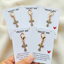 1/5pcs Elegant Cross Keychain Set, Featuring Fun Cross-Shaped Keychains. Suitable For Baptism, Wedding, Communion, Bridal Shower, Souvenirs, Birthday Party Gifts, Religious Events, Daily Wear, Easter, Holidays, And Anniversaries. - Multicolor - View 2