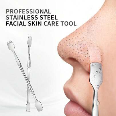 1pc,Blackhead Remover Tool Set, Comedone Extractor Kit, Double-Sided Pimple Popper Tool, Facial Acne Needle, Suitable For Face Skin Cleaning