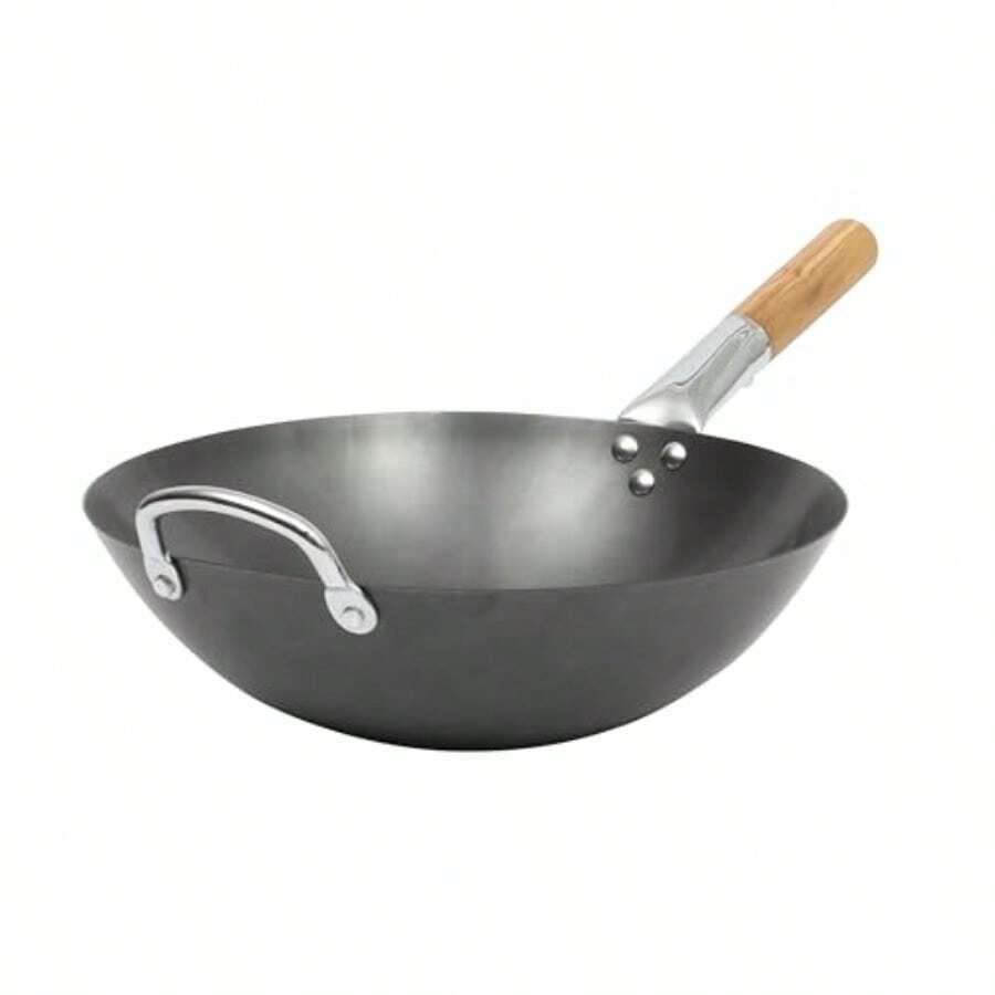 SUR LA TABLE Kitchen Essentials - Wok de acero al carbono de fuego rápido de 13.5 pulgadas de fondo plano - Acero carbono - Ver 1