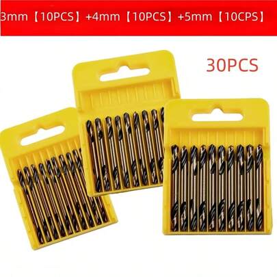 30pcs Cobalt High Speed Steel Twist Drill Bits, Suitable For Stainless Steel/Metal/Wood/Plastic, Industrial Grade Durable