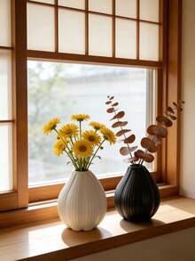 1 pièce Vase décoratif unique de style minimaliste texturé, plante décorative ronde et bulbeuse moderne, convient pour la maison, le salon, la chambre, le rebord de fenêtre, le bureau, le bureau, les arrangements floraux, le style bohème nordique japonais Ins Décoration intérieure esthétique - multicolore - Voir 8