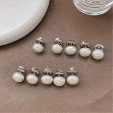 10pcs Pearl White Shirt Brooch Buttons, Discreet Buttons For Women Blouse, Cardigan, Dress - White - View 7