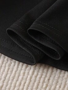 Baby Girls' Elegant Bowknot Patchwork Round Neck Waist Dress, Summer - Black - View 7