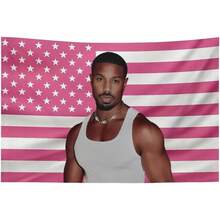Pink America Michael B Jordan Flag Wall Tapestry Poster For College Dorm Cave Bedroom Living Room Office Party Decoration Gift - 1PC - 查看 1