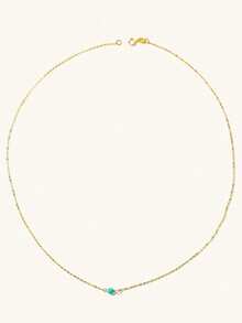 1 pieza Collar de plata de ley 925 con perla de agua dulce natural/ágata negra/turquesa/lapislázuli, elegante y minimalista para uso diario y bodas, cadena apilable - Dorado - Ver 8