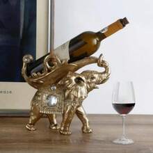 Ice Armor Lucky Wealth - Soporte para Botella de Vino con Elefante tailandés Estatua de Descanso para Vino decoración del hogar Feng Shui en mesas y mostradores Amantes del Vino Aniversario de - 7888216 - Ver 2