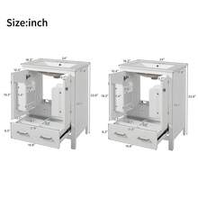 Mueble de baño blanco de 36" con lavabo de cerámica, puertas de cierre suave, dos estantes de almacenamiento y cajón dividido – Mueble de baño moderno con amplio espacio de almacenamiento - 48"+Blanco+2 Paquetes - Ver 11