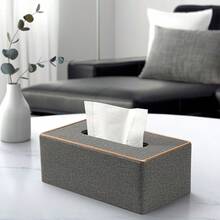 Luxury PU Leather Magnetic Tissue Box Holder, Rectangular Napkin Box Cover Suitable For Bathroom, Home, Office, Beige, Magnetic Tissue Box - Beige - View 8
