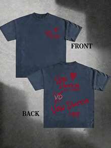 1pcs Women's Double-Sided Printing Von Dutchh Heart Logo With Key And Year 1999 Fabric Soft & Skin-Friendly Unisex Style Gifts For Spring Festival, Valentine's Day, St. Patrick's Day & World Cup-Van Dutch Dragon Print Women T Shirt Classic Americana Style Graphic Tee,Summer Outfits,Vacation Outfits Women,Summer Outfits For Women,Spring Outfits For Women,Summer Tops,St Pattys Day Outfit,Easter Outfit Women - 藏蓝色 - 查看 7