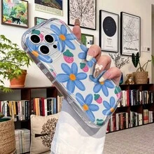 Novelty 1pc Transparent Asymmetrical Cream Protective Phone Case, Minimalist Doodle Strawberry Flower Pattern, Ideal For Daily Use For Men And Women, Compatible With IPhone 17 Pro/17 Pro Max/17 Air/17/16e/16/15/14/13/12/11, Galaxy S23/S24/S25/S26, A57/A37/A17/A07, Series - Clear - View 8