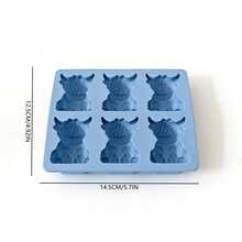 1pc Mini Highland Cow 3D Mold, Cute Stereoscopic Ice Cubes Suitable For Drinks, Parties And Gifts, Made Of Durable Silicone Material, Blue Highland Cow Design, 3D Realistic Mold, Easy To Demold, Soft And Durable, Reusable And Easy To Clean - 1pc - Blue Ice Cube - View 6