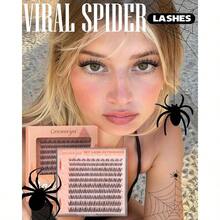 Spider Lash Clusters Breeze Wispy Eyelash Clusters 8-16MM Natural Fluffy Lashes Clusters DD Curl Cluster Eyelash Extensions Band Cluster Lashes Lash Extension Beginners - E - 蜘蛛睫毛 - 查看 2