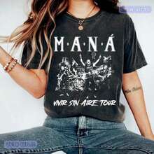 Maná Vivir Sin Aire Tour 2025 Vintage Shirt Mana Band Tour 2025 Shirt Latin Rock Mana Shirt Maná - 灰色 - 查看 6