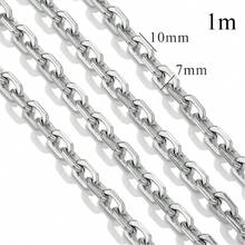 1m Cadena de acero inoxidable chapada en oro de 18K, estilo vintage con diseño retorcido, para hacer collares y pulseras, suministros de joyería DIY - cadena - Ver 10