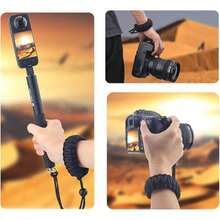 Dây đeo cổ tay máy ảnh bằng nylon có thể điều chỉnh, với vít 1/4 inch, phù hợp với máy ảnh DSLR và bộ ổn định hình ảnh. - Xem 1