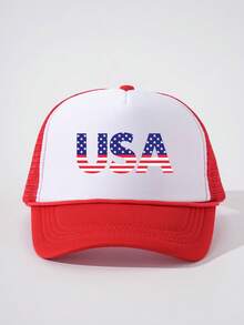 Mũ lưỡi trai lưới in hình cờ Mỹ, có thể điều chỉnh, dành cho nữ, kiểu dáng thường ngày, thích hợp cho ngày Valentine, du lịch mùa xuân/thu, mũ chống nắng đa năng unisex, phong cách Y2K. - Mũ bóng chày - Xem 11