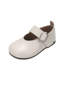 1 Pair Cute Children Princess Mary Jane Flat Shoes, Spring/Summer Toddler Dress Shoes, Girls Performance Shoes - Beige - View 16