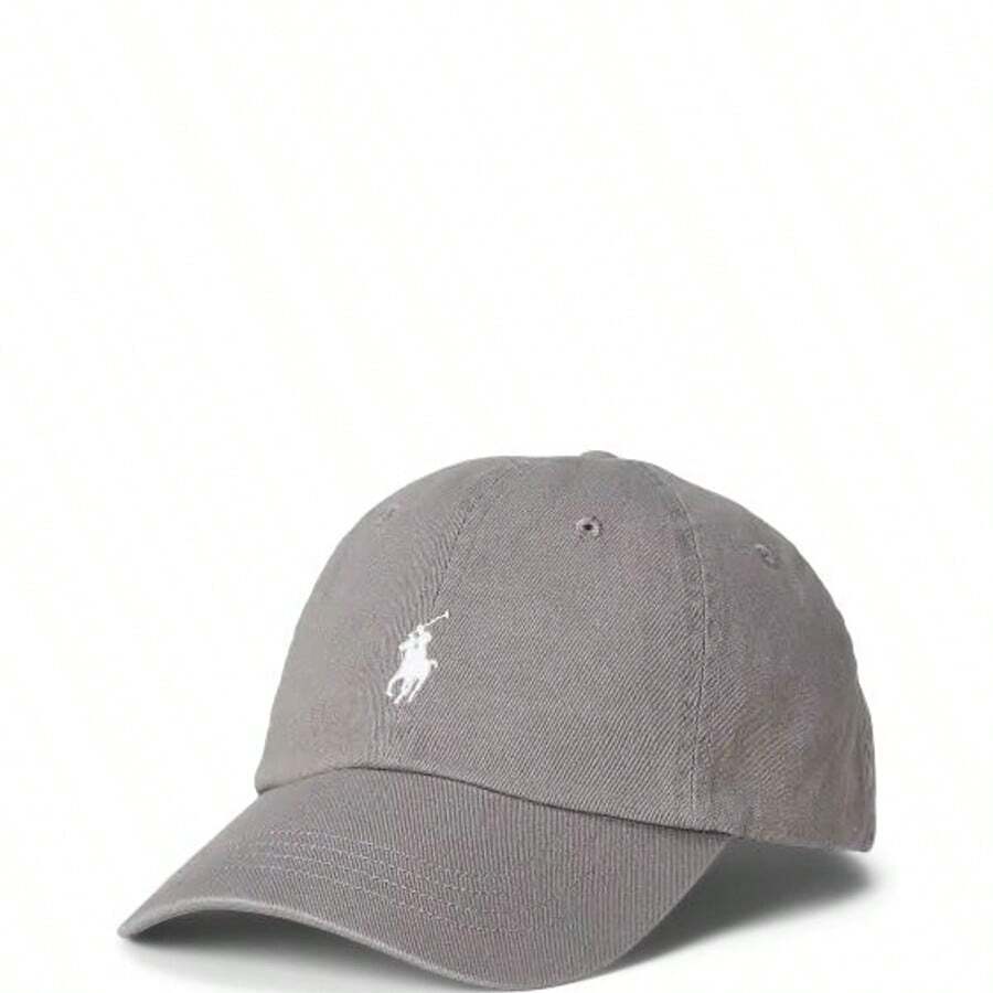 Polo Ralph Lauren Iconic Cotton Chino Ball Cap - Authentic Designer Heritage Hat | Viral 2026 Unisex Classic Cotton Twill Baseball Cap | Premium Washed Chino Headwear | Signature Embroidered Pony Logo Polo Cap | Timeless American Lifestyle Accessories - 灰色 - 查看 1