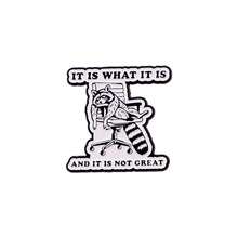 Cartoon Raccoon Quotes Soft Enamel Pin Women Lapel Pins For Backpack Men Brooch On Clothes Jewelry Badges Accessories Gifts - Black - View 17