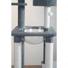 Torre Árbol Rascador Gris Casa Para Gato Varios Niveles 1.7m - Gris - Ver 7