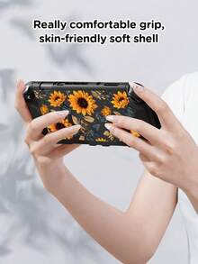 Accesorios de la consola de juegos Switch2 (2025), Funda protectora con estampado de flores margaritas, compatible con Switch2/Switch NS/Switch OLED/Lite, compatible con accesorios de consola de juegos Switch/Switch 2, juego completo, bolsa de almacenamiento, funda protectora Switch, mejor regalo compatible con jugadores de Switch - Multicolor - Ver 7