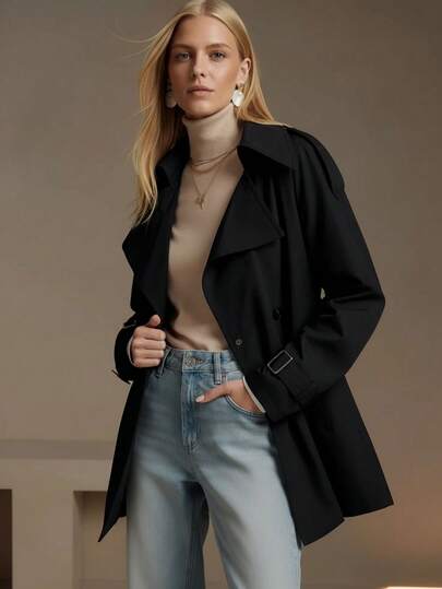 Women's Jacket For Autumn/Winter, With Practical Drawstring Pockets, Suitable For Cold Weather City Commute