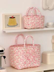 Printed Laundry Bag, Cute Dirty Clothes Basket, Large Capacity Bedroom Desktop Toy & Miscellaneous Storage Bin - Multicolor - View 2