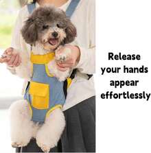 Dog Backpack Carrier, Front Pocket For Essentials, Legs Out Pet Sling Front Backpacks For Small Medium Dogs 11-15 Lbs, Adjustable Puppy Chest Travel Bag For Hiking Cycling - Blue - View 5