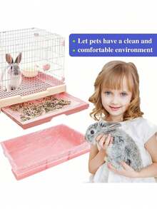 50pcs Pet Cage, Litter Box, Rabbit Hutch, Bird Cage, Multipurpose Plastic Tray, Cat Litter Bag, Dog Potty Pad, Cleaning Mat Set, Rabbit, Guinea Pig, Hamster, Cage, Mother's Day - White - View 8