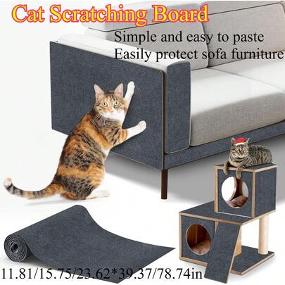 Premium Hybrid Cat Scratching Board - Easy To Set Up Cat Scratch Mat, Reusable Anti-Scratch Pad For Protecting Cat Trees, Walls, Sofas, And Furniture, Made From Durable Polyester Material. Furniture Protector & Cat Furniture Decor