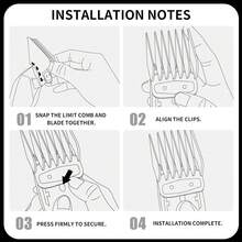 4pcs Professional Men's Limit Comb Set - Can Be Used Efficiently With Electric Hair Clippers And Combs, Suitable For Barbershops, Beauty Salons, Travel, Back-To-School Season, Vacation Trips, And Other Occasions. - Black - View 3