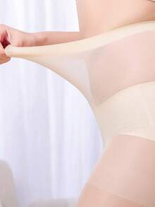 3双装女士超薄丝袜，夏季 - 杏色 - 查看 5