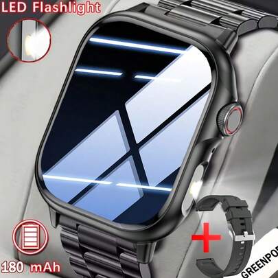 2.01 Inch High Definition Full Touch Screen Silicone Strap Smart Watch For Men And Women, Wireless Call/Receive, Step Tracker, Includes Cycling, Running, Hiking, Climbing And Other Outdoor Sports Modes, Call Reminder, Sedentary Reminder, Alarm Clock, Wireless Music, Camera Control, Rechargeable Battery, Wireless Function, Suitable As Gift For Friends, Couples, Elders, Colleagues