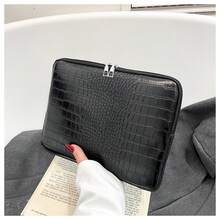 Capa para laptop em poliéster, compatível com Galaxy Book Flex e Pro, textura de crocodilo, bolsa horizontal fina em Pu para laptop, capa para laptop feminina. - Ver 5