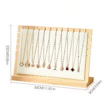 1 chiếc giá đỡ trưng bày dây chuyền bằng tre và gỗ có thể tháo rời, giá treo trang sức dây chuyền quai xanh, phụ kiện chụp ảnh trưng bày dây chuyền. - Nhiều màu - Xem 3