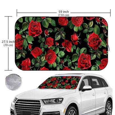 2026 Summer Car Windshield Sun Shade, Foldable Windshield Cover, Blocks UV Rays, Keeps Vehicle Cool, Suitable For Cars & SUVs