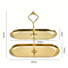 1 chiếc giá đựng bánh hình bầu dục bằng thép không gỉ, khay đựng tráng miệng cho trà chiều tại nhà, đĩa đựng trái cây. - Nhiều màu - Xem 13