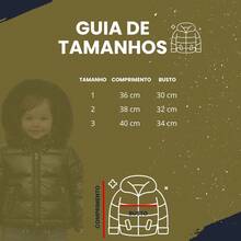 Jaqueta Puffer Infantil Feminina Com Capuz E Pelo Tamanhos 1 2 3 Bobojaco - Preto - Visão 4