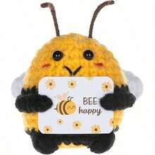 1pc Exquisite Crocheted Bee Doll, Interesting Animal Gift, Inspirational Handmade Crochet Plush Doll, Suitable As Gift For Women, Men, Friends And Colleagues - Multicolor - View 6