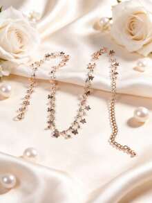 1件优雅蝴蝶吊坠项链，女士奢华长项链，百搭迷人饰品 - 一條項鍊 - 查看 2