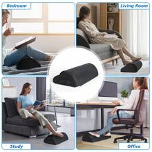 1 pieza Alfombrilla de descanso para los pies con forma de nube, diseño minimalista/espuma de alta densidad/almohadilla ergonómica para los pies con base antideslizante y funda extraíble y lavable, adecuada para oficina, hogar, viajes, alivia la incomodidad de las piernas por estar sentado durante mucho tiempo, proporciona apoyo para las piernas y las nalgas - Negro - Ver 4