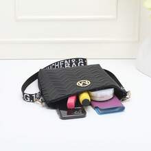 New Fashion Versatile Embroidered Wave Pattern Women's Shoulder Bag, Minimalist Personalized Style Ladies' Crossbody Bag (Moire M Logo + M Pattern), Large Capacity Square Body - Multicolor - View 2