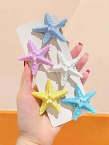 5pcs/Set Summer Vacation Style Seashell & Daisy Hair Clip Set, Scallop Shape + Daisy Decor, Versatile For All Hairstyles - Suitable For Women And Girls, Perfect For Daily Commute, Beach Vacation, Girls' Gathering, School, Etc., With Sweet & Cool Vibe - Multicolor - View 8