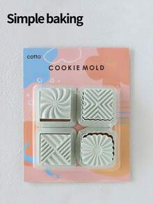 4-Piece Vintage Classic Cookie Molds, Waffle Cookie Cutter, DIY Baking Tools, Suitable For Weddings, Birthdays, And Family Gatherings, Stamping Cookie Molds, Filling Cookie Stamps, Jam Cookie Cutter, Pressing Cookie Molds, Pastry Molds - View 12